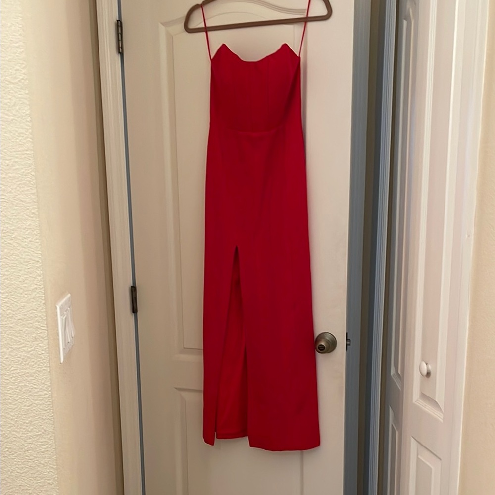 Vici Red Spaghetti Strap Maxi Sundress